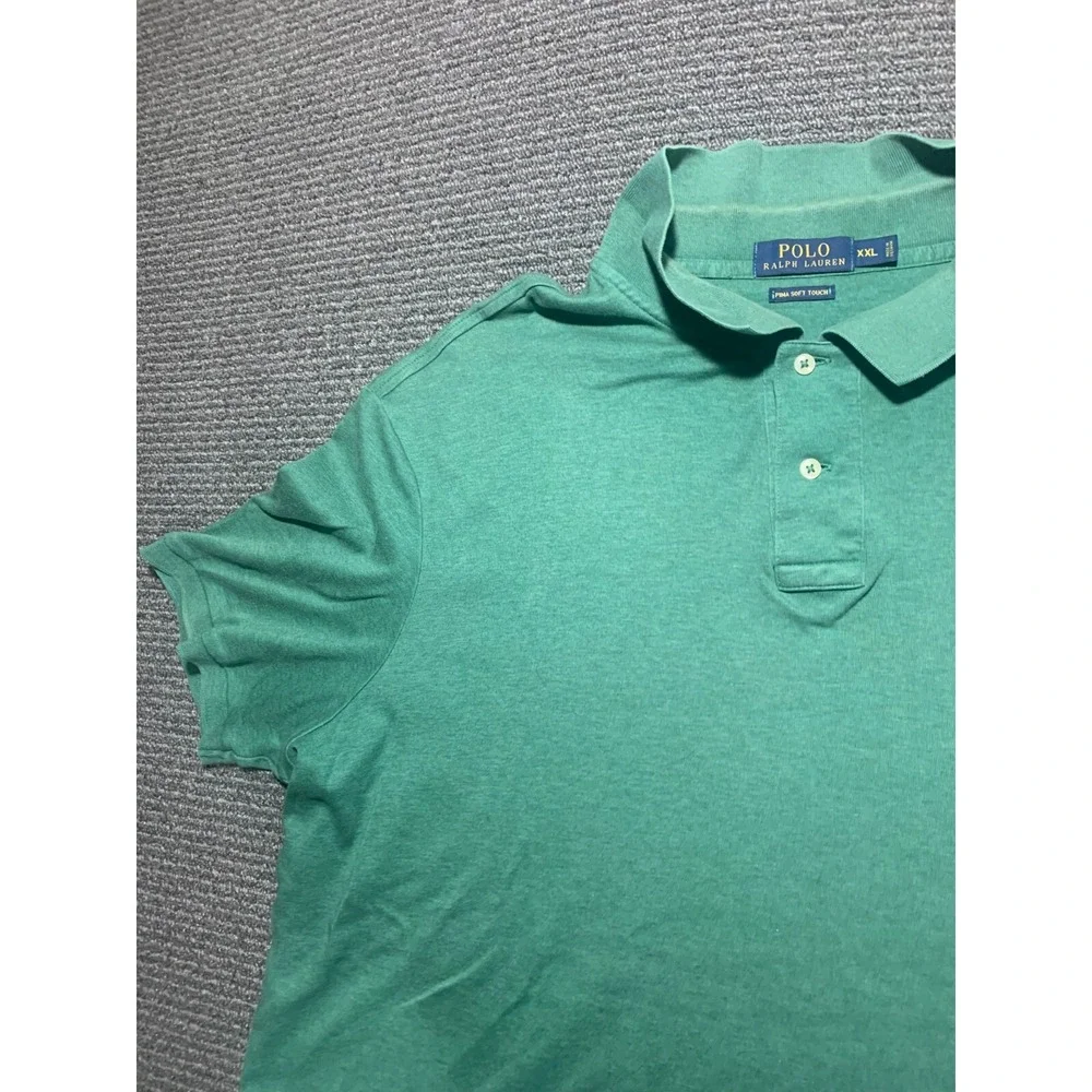 Polo Ralph Lauren Mens XXL Green Pima Soft Touch Short Sleeve Polo Shirt
